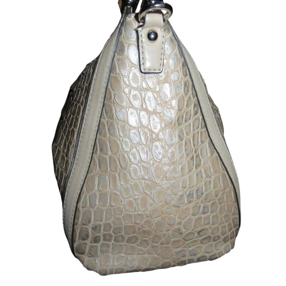 Coach Ashley Limited Edition Tan Croc Embossed Leather Satchel Crossbody